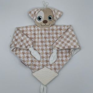 Booginhead Puppy Dog Plush Lovey Baby Teether 2018 Beige White Gingham 12inch